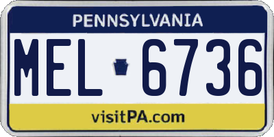 PA license plate MEL6736