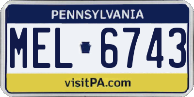 PA license plate MEL6743