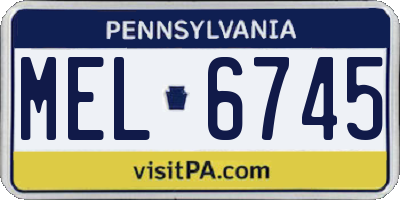 PA license plate MEL6745