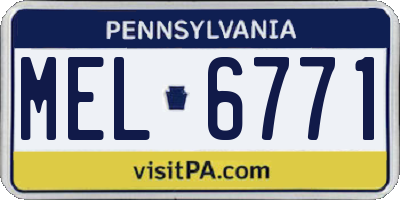 PA license plate MEL6771