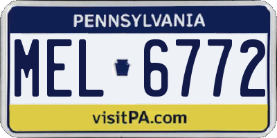 PA license plate MEL6772