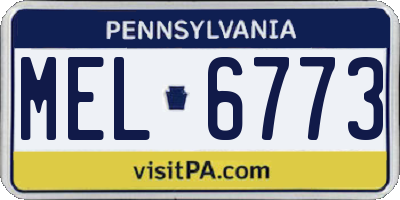 PA license plate MEL6773