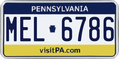 PA license plate MEL6786