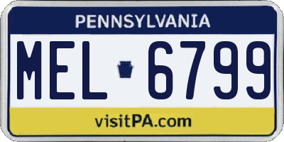 PA license plate MEL6799