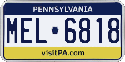 PA license plate MEL6818