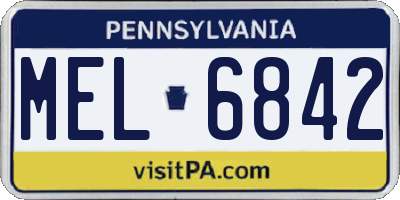 PA license plate MEL6842