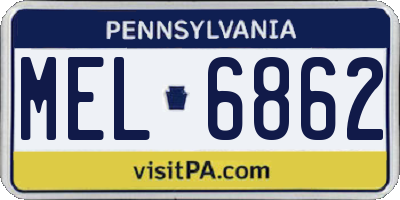 PA license plate MEL6862