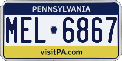 PA license plate MEL6867