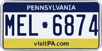 PA license plate MEL6874