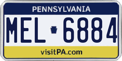 PA license plate MEL6884