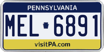 PA license plate MEL6891