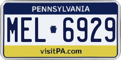 PA license plate MEL6929