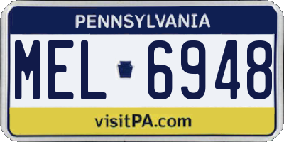 PA license plate MEL6948