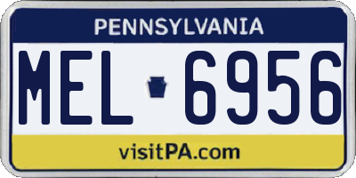 PA license plate MEL6956