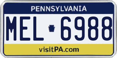 PA license plate MEL6988