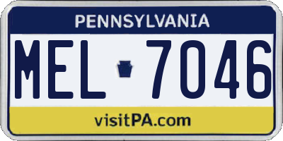 PA license plate MEL7046
