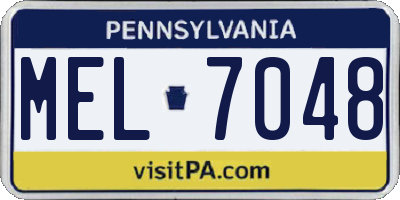 PA license plate MEL7048