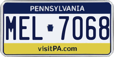 PA license plate MEL7068