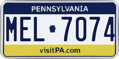 PA license plate MEL7074
