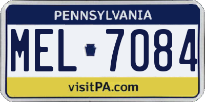 PA license plate MEL7084
