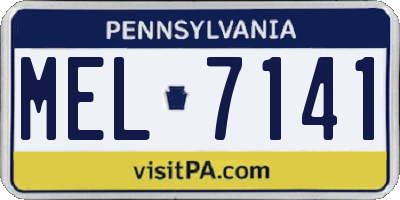 PA license plate MEL7141