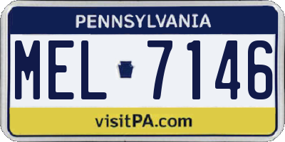 PA license plate MEL7146