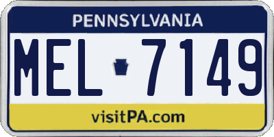 PA license plate MEL7149
