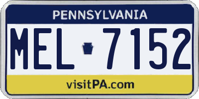 PA license plate MEL7152
