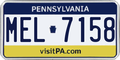 PA license plate MEL7158