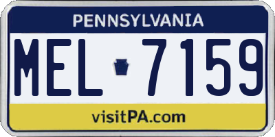 PA license plate MEL7159