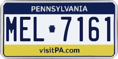 PA license plate MEL7161