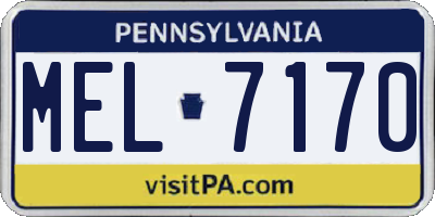 PA license plate MEL7170