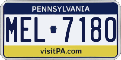 PA license plate MEL7180
