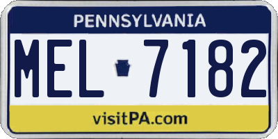PA license plate MEL7182