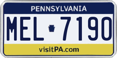 PA license plate MEL7190