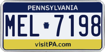 PA license plate MEL7198