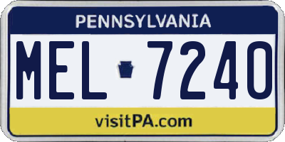 PA license plate MEL7240