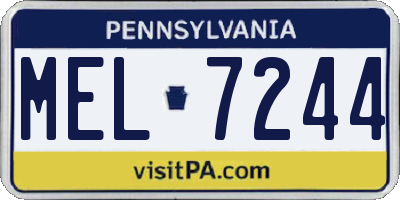 PA license plate MEL7244