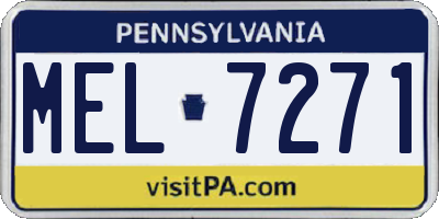 PA license plate MEL7271