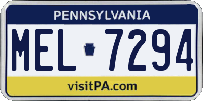 PA license plate MEL7294