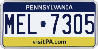 PA license plate MEL7305