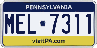 PA license plate MEL7311
