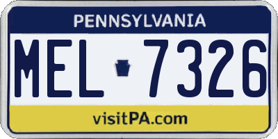 PA license plate MEL7326