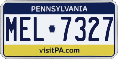 PA license plate MEL7327