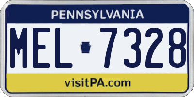 PA license plate MEL7328