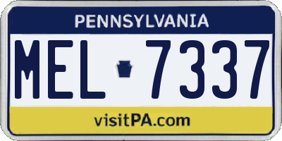 PA license plate MEL7337