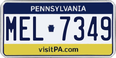 PA license plate MEL7349