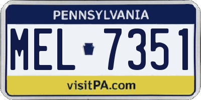 PA license plate MEL7351