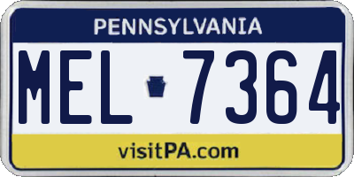 PA license plate MEL7364