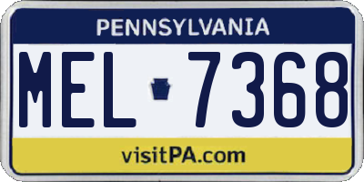 PA license plate MEL7368